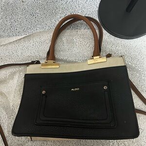 Aldo Elegant Black and Brown Satchel
